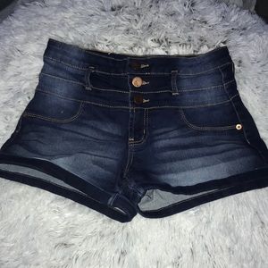 mid rise jean shorts